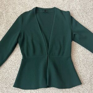Ann Taylor Factory Green Peplum Sweater Blazer